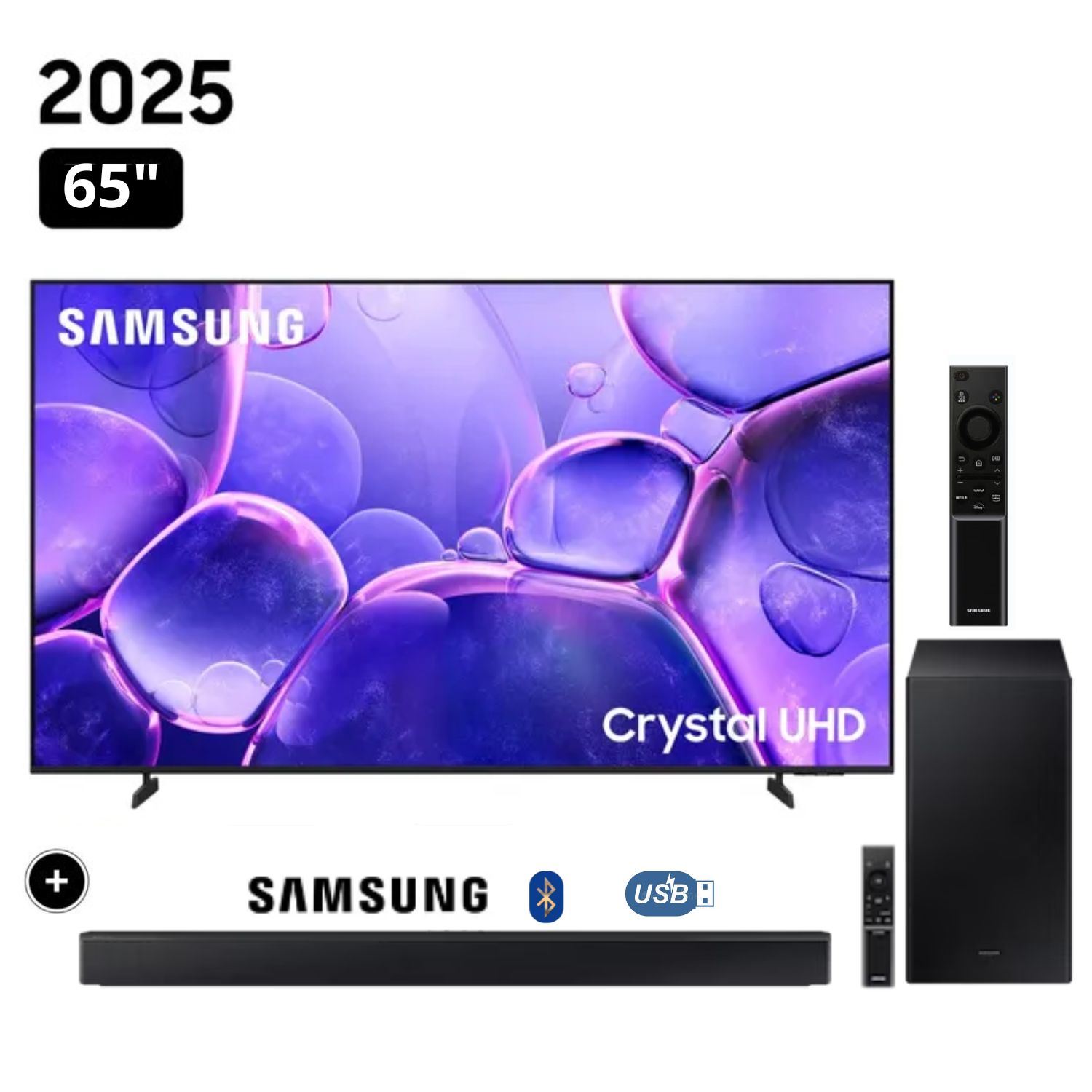Televisor Samsung Smart TV 65" Crystal UHD 4K UN65U8000FGXPE + Soundbar HW-B450F